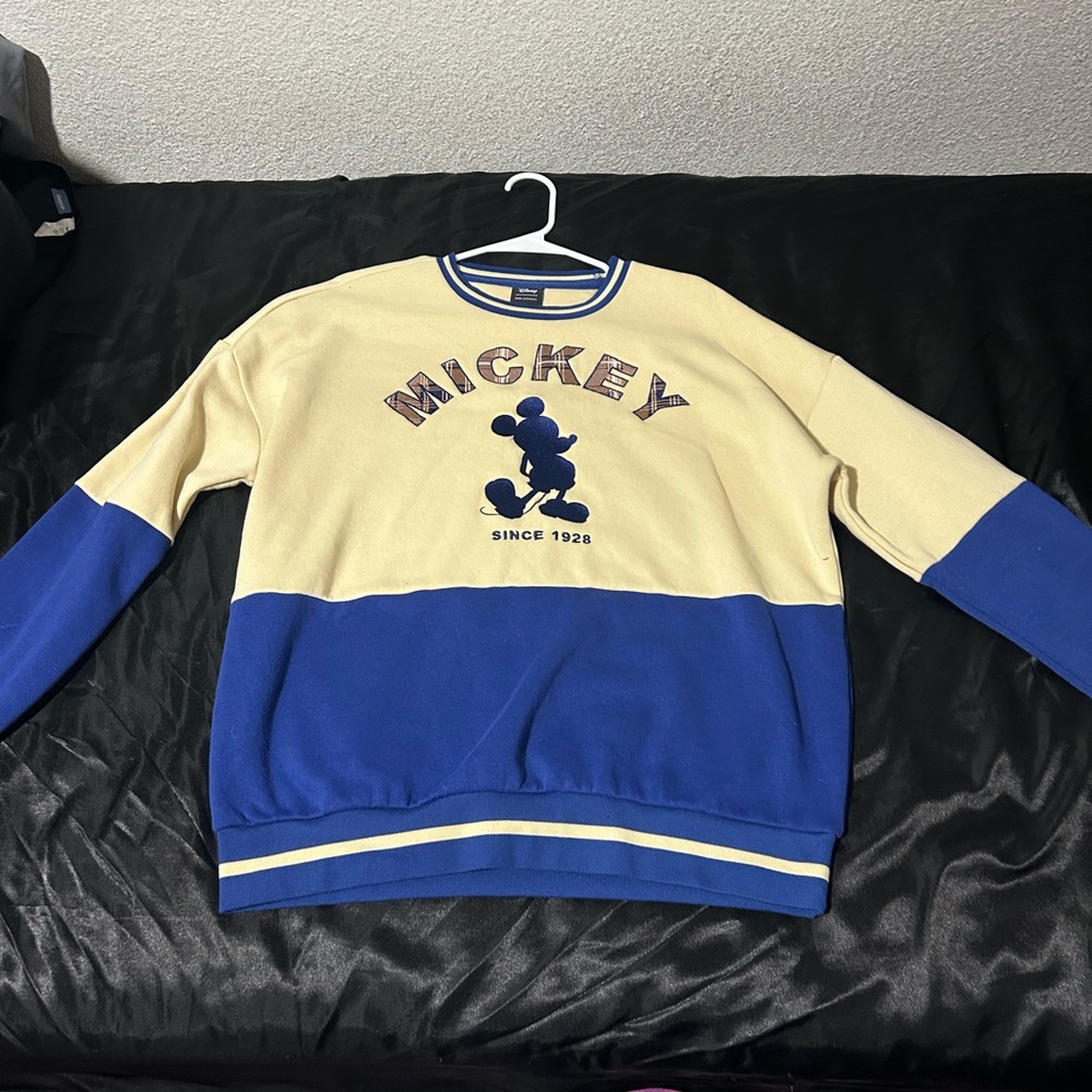 Disney Mickey Blue and Cream Crewneck Sweater